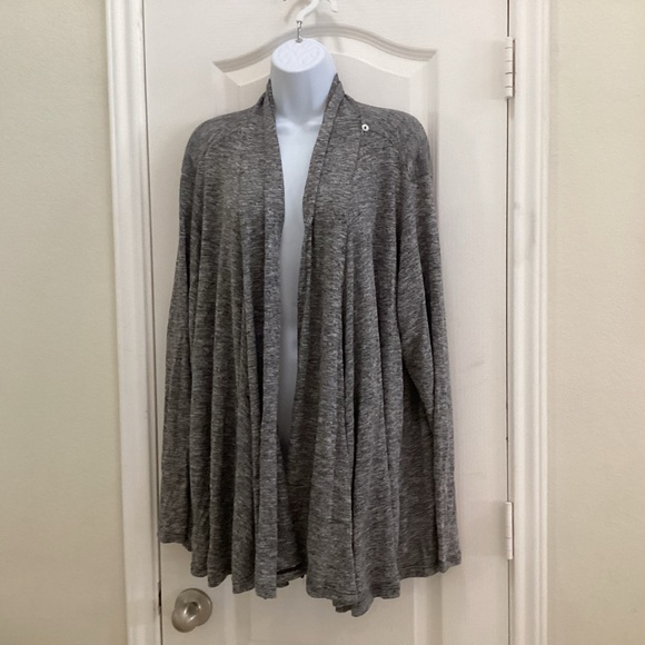 Concepts Cowl Neck Cross Front Gray Cardigan - Picture 3 of 6